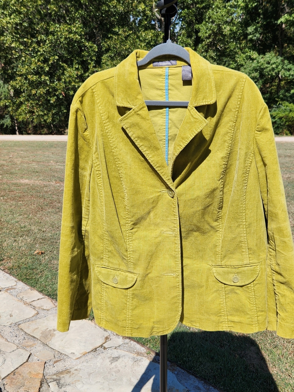 Vintage Liz Claiborne Chartruese Corduroy Blazer Jacket Plus Size 22W